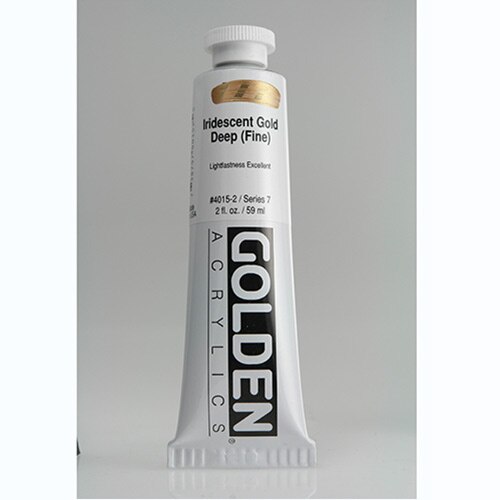 Golden, Heavy Body, Acrylic, Paint, 2oz, Iridescent Gold Deep (Fine)